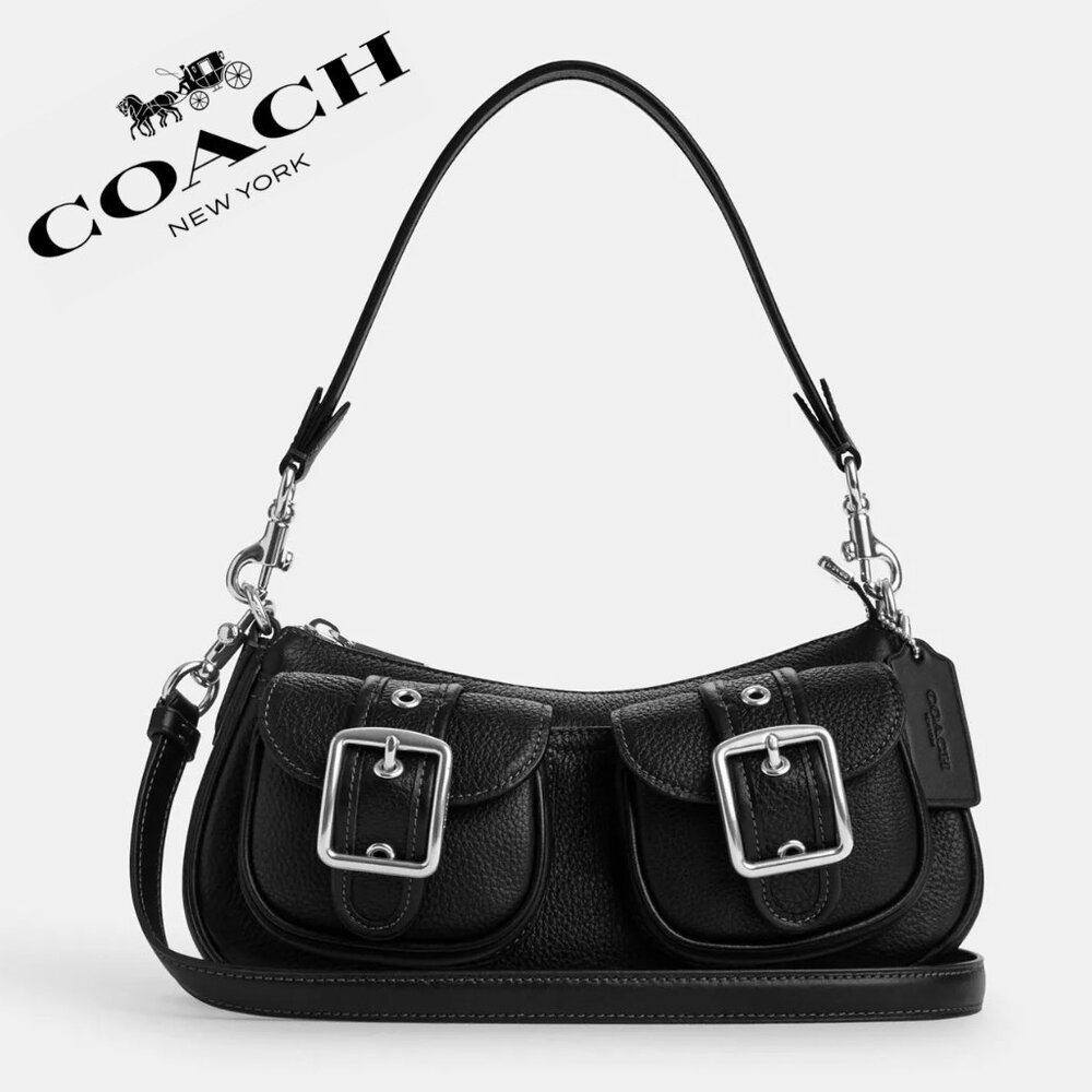 🥰 Coach Ashton Baguette Black/Silver